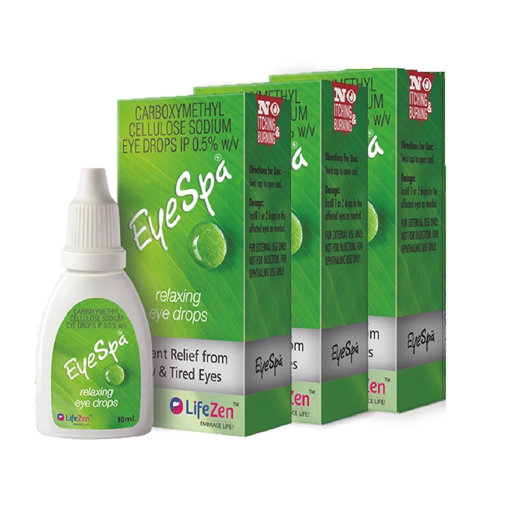 Lifezen Eyespa Eye Drops 10Ml (Pack Of 3) | Carboxymethylcellulose Eye Drop | Eye Drops For Regular Use - Eye Care Products For Clear, Relaxed Eyes