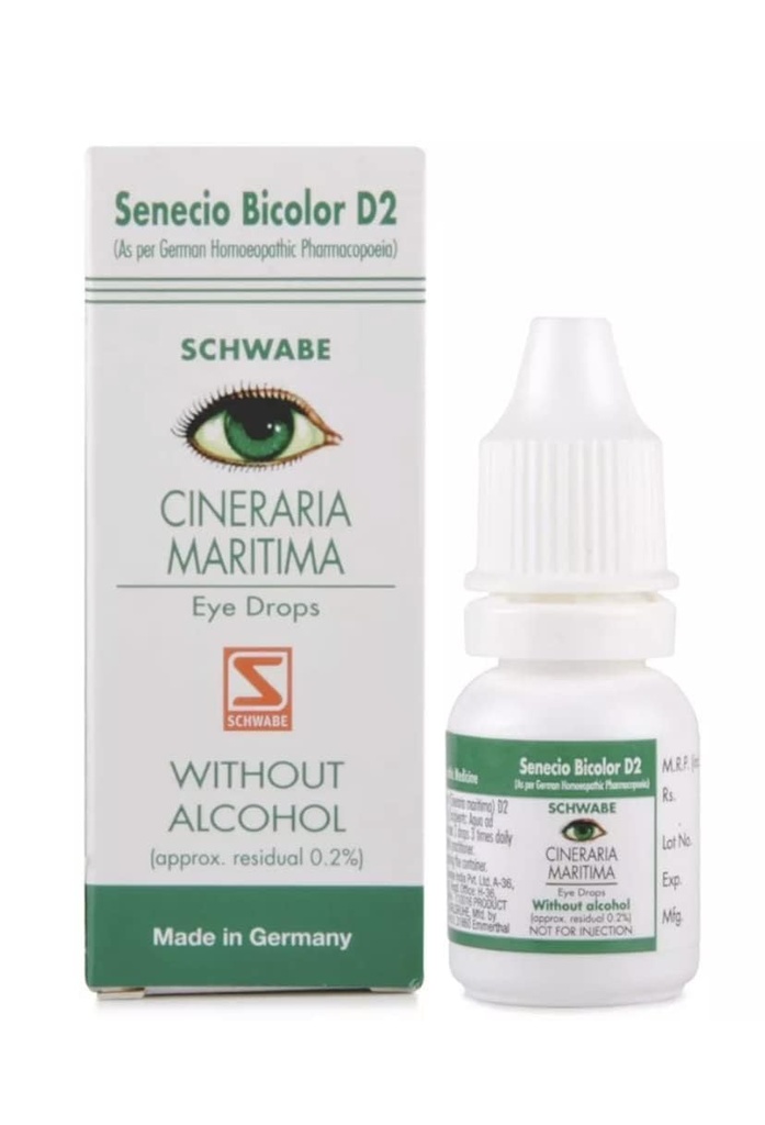 Willmar Schwabe Cineraria Maritima Eye Drops Without Alcohol 10Ml - Set Of 2 Bottles