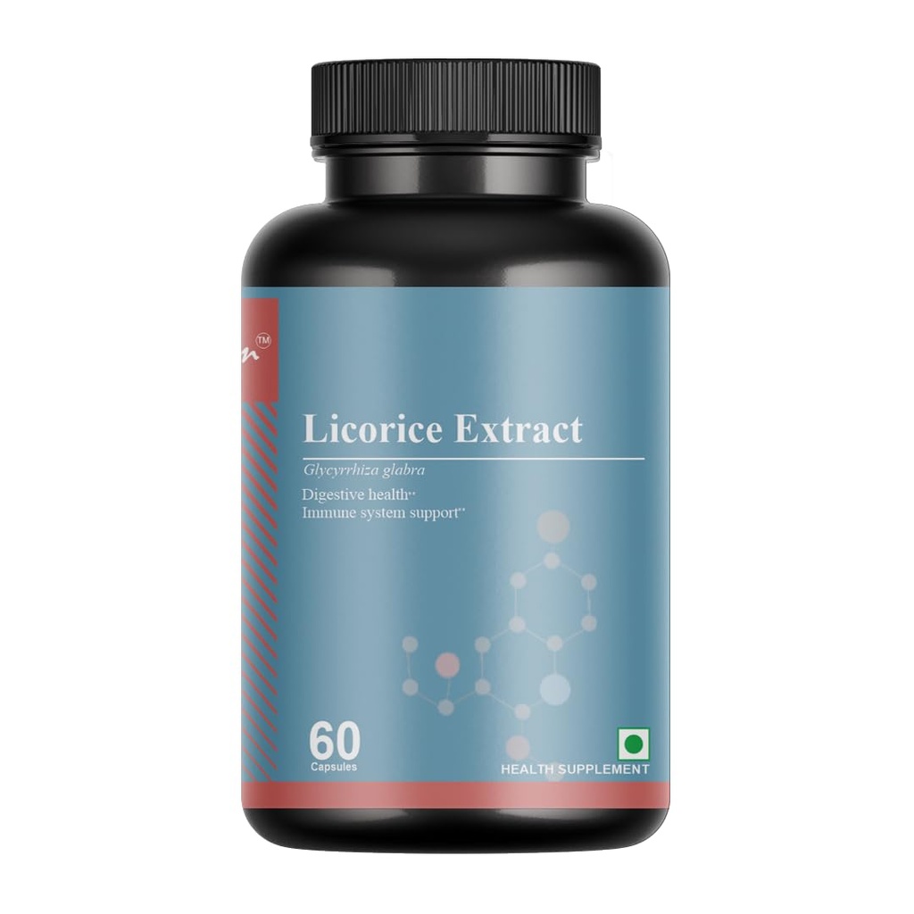Licorice Root Extract (Glycyrrhiza Glabra) - Natural Digestive Relief & Respiratory Support - Soothing Adrenal Wellness Supplement - 60 Vegetarian Capsules