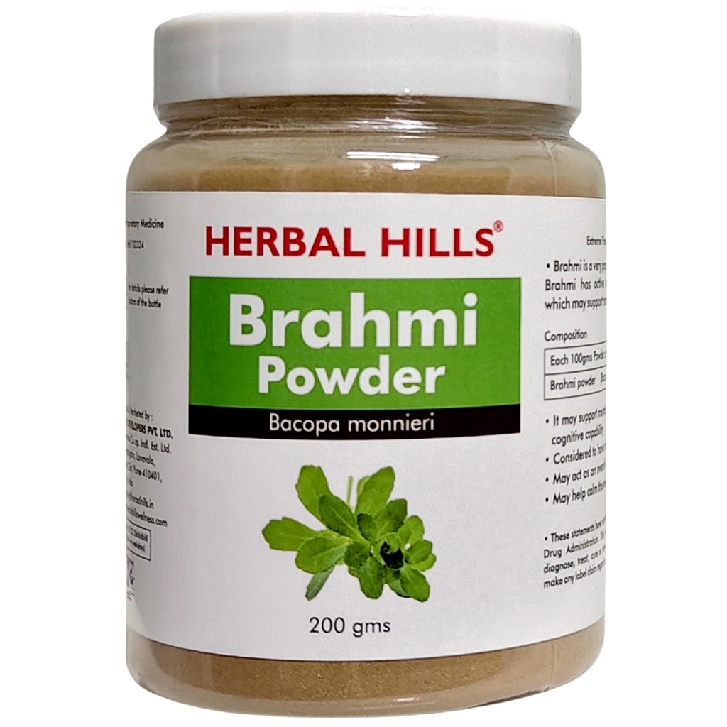 Herbal Hills Brahmi Powder, 200 g, Pack of 1