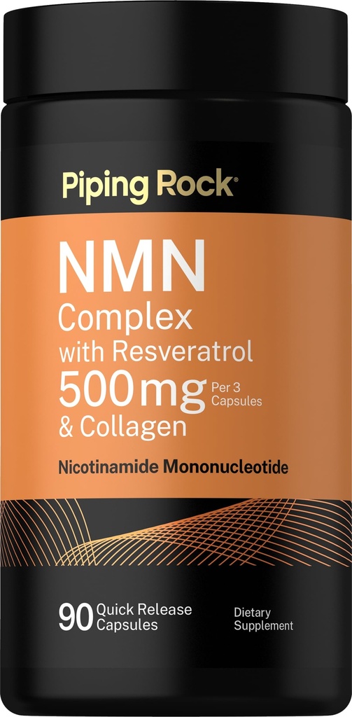 Piping Rock NMN Complex Supplement | 500mg | 90 Capsules