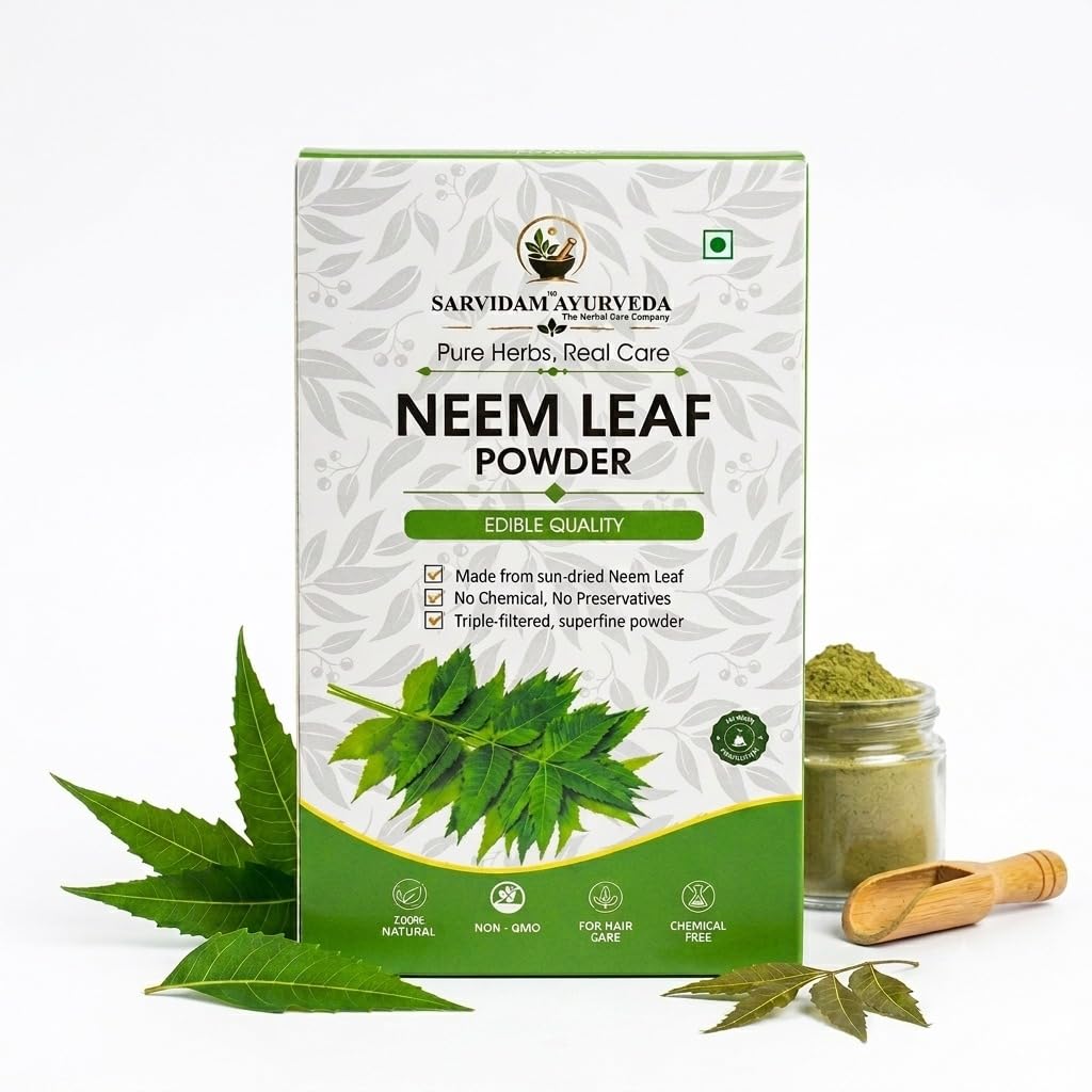 Neem Powder for Hair & Face | 100% Pure & Natural Neem Leaf Powder | For Face Pack, Hair Care & Scalp Care | No Chemicals | 200g