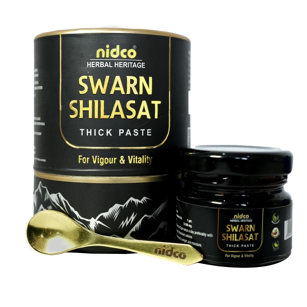 Pure Shilajit Gold Resin (Swarn Shilasat) 25g | With Swarn Bhasma | High Fulvic Acid | Himalayan Ayurvedic Resin for Strength, Vigour & Vitality