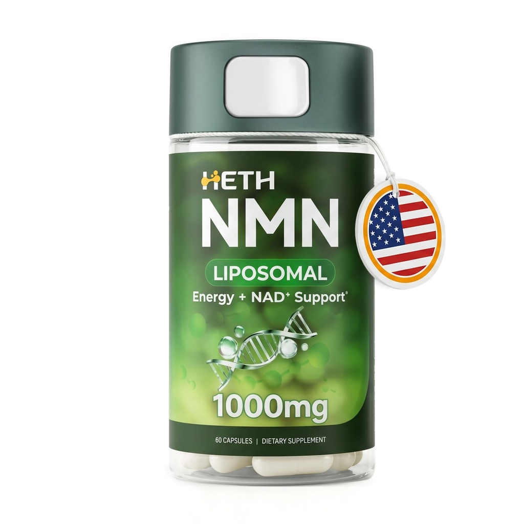Heth Liposomal NMN Supplement 1000mg, 4-in-1 NAD+ Precursor Supplement