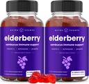NutraChamps Elderberry Gummies, Sambucus Elderberry Gummies for Adults & Kids, Vitamin C, Propolis & Echinacea, Max Strength Immune Support Gummies, Natural Berry Flavor, 120 Gummies (Pack of 2)