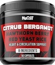 Citrus Bergamot with Red Yeast Rice, Heart & Circulatory Function Support as Black Chokeberry, Hawthorn & More - Immune System, Heart Health & Comfortable Mood - 60 Capsules