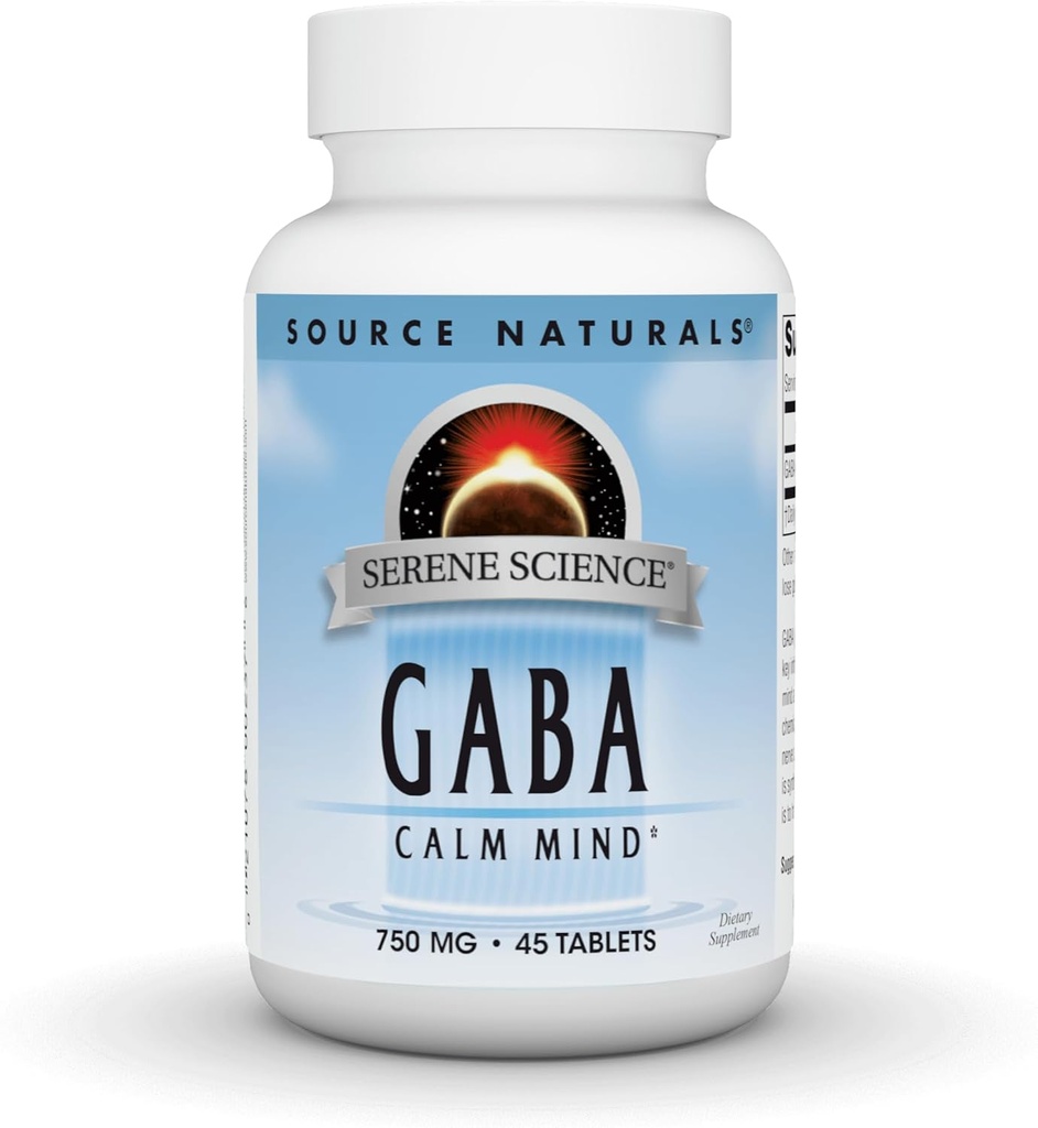 Source Naturals Serene Science GABA, for a Calm Mind, 750mg - 45 Tablets