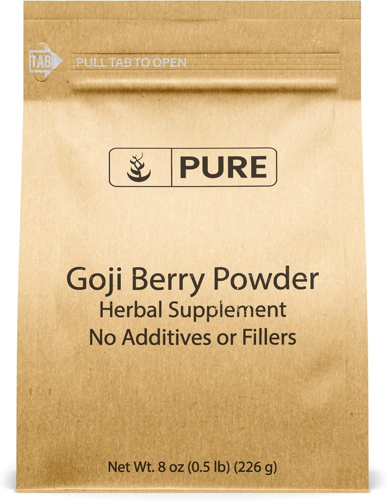 Pure Original Ingredients Goji Berry Powder (8oz) Wolfberry, Traditional Herbal Supplement, Non-GMO