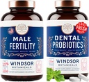 WINDSOR BOTANICALS Male Fertility Supplement and Oral Probiotics for Fresh Breath - Mens Health Bundle