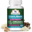 Cancer Sciences Organic Lions Mane Mushroom Supplement Capsules for Men & Women - 1,500mg Brain Supplements for Memory & Focus - High Potency 40% Beta-Glucans - Nootropic Mushroom Complex, 120 Count