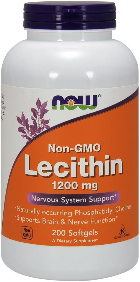 NOW Foods Lecithin 19 Grain, 1200 mg 200 Softgel