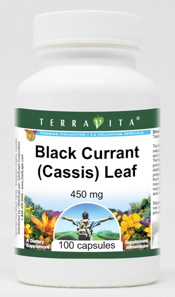 Black Currant (Cassis) Leaf - 450 mg (100 Capsules, ZIN: 513765) - 3 Pack