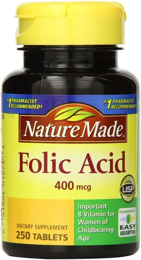 Nature Made Folic Acid 400 mcg 250 Count (4 Pack)