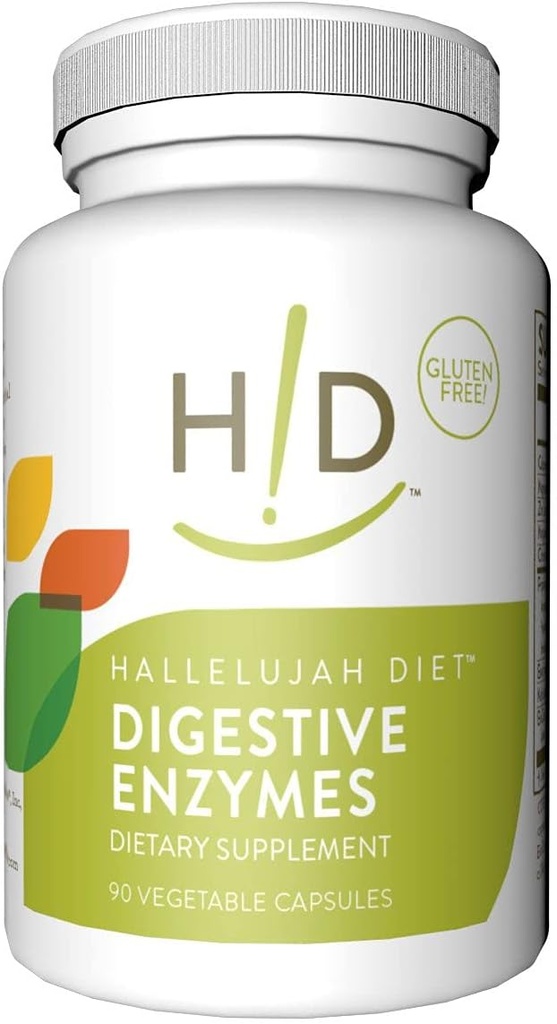 Hallelujah Diet - Digestive Enzymes, Multi-Enzyme Nutritional Supplements for Dietary Support & Nutrient Absorption, 90 Capsules