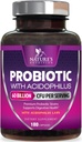 Probiotics 60 Billion CFU per Serving - 10 Strains + Prebiotics - Digestive Health, Gut & Immune Support - Supports Occasional Constipation, Gas & Bloating for Women & Men Shelf Stable - 180 Capsules