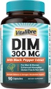 DIM Supplement for Women & Men, Estrogen Metabolism, Hormone Balance & Menopause Support, DIM 300 mg with Black Pepper Extract, High Absorption, 90 Capsules
