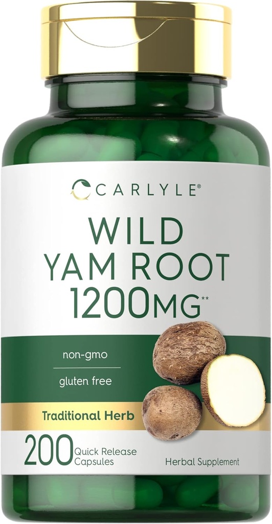 Carlyle Wild Yam Root Capsules | 200 Count | Non-GMO, Gluten Free | Traditional Herb Extract