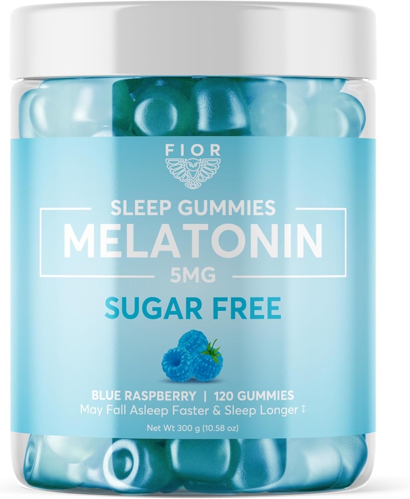 FIOR Melatonin Gummies (Sugar Free Blue Raspberry, 120)