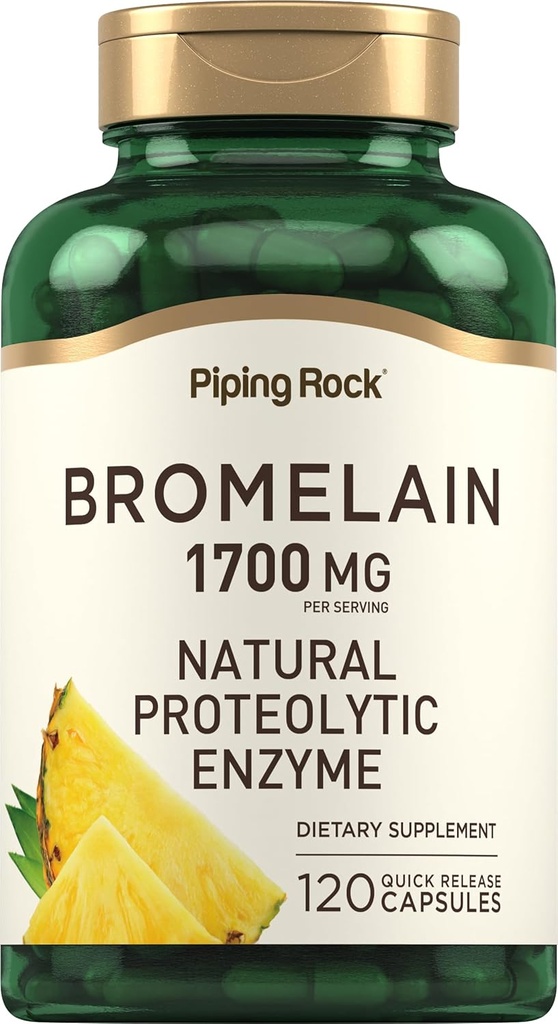 Piping Rock Bromelain Supplement | 1700 mg | 120 Capsules | Pineapple Enzyme | Non-GMO, Gluten Free