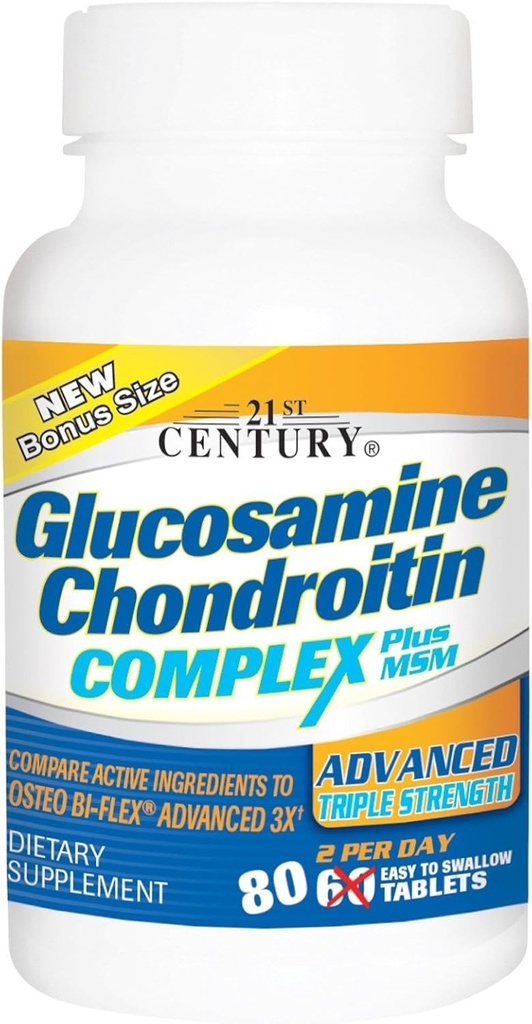 Glucosamine Chondroitin Complex Plus MSM, Advanced Triple Strength, 60