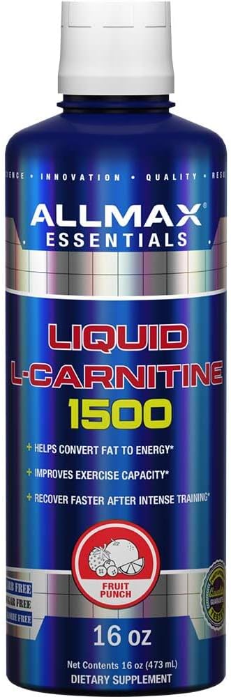 ALLMAX Nutrition Liquid L-Carnitine 1500 + Vitamin B5, 16 oz / 473 ml (Fruit Punch)