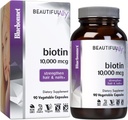 Bluebonnet Nutrition Beautiful Ally Biotin 10,000 mcg, Strengthen Hair & Nails*, Non-GMO, Vegan, Kosher Certified, Gluten-Free, Soy-Free, 90 Vegetable Capsules, 90 Servings