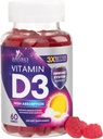 Vitamin D3 Gummy 5000 IU (125 mcg) - Dietary Vitamins D Supplement for Women & Men - Bone, Teeth, Muscle & Immune Health Support, High Potency VIT D3 Nature's Non-GMO & Gluten Free - 60 Gummies