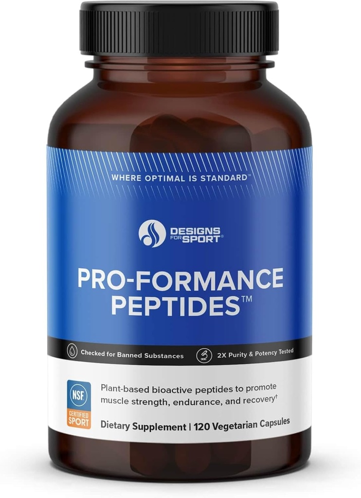Designs for Sport Pro-Formance Peptides - Supports Muscle Growth & Recovery* - Athlete Formula to Support Peak Performance* - NSF Certified for Sport - 120 Vegetarian Capsules