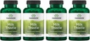 Swanson Milk Thistle (Standardized) - Herbal Liver Support Supplement w/ 80% Silymarin - Natural Formula Helping to Maintain Overall Health & Wellbeing - (120 Capsules) (4 Pack)