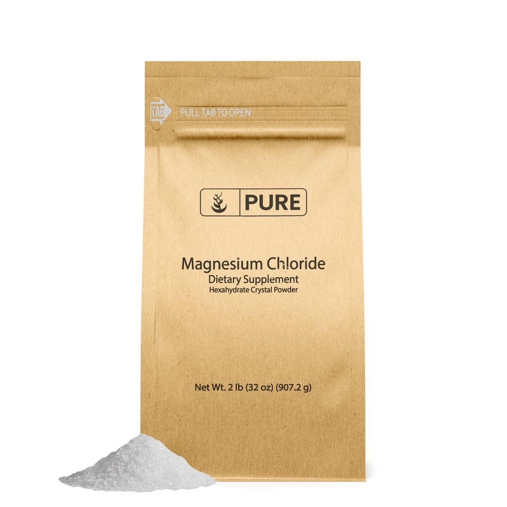 Pure Original Ingredients Magnesium Chloride (2lb) Oral Supplement, Crystal Powder, Magnesium Supplement, Food Grade