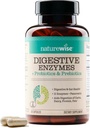 NatureWise Digestive Enzymes - Multi Enzymes with Probiotics + Prebiotics - Post Mealtime Comfort & Bloating Support + Aids Digestion and Gut Health - Soy-Free, Non-GMO - 60 Capsules[1-Month Supply]