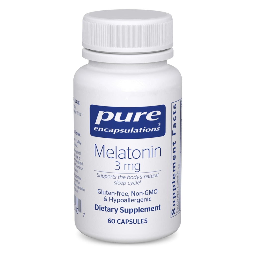 Pure Encapsulations Melatonin 3 mg - Antioxidant Supplement to Support Natural Sleeping & Relief of Occasional Sleeplessness - for Natural Sleep Support* - 60 Capsules