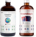 LIQUIDHEALTH Complete Multiple Daily Multivitamin & Neurologic Nootropic Liquid Vitamin Bundle for Adults - Boost Immune Support, Improve Memory, Focus & Concentration - Vegan, Non-GMO, Made in USA