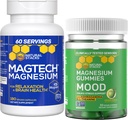 Natural Stacks Magtech Magnesium + Mood Magnesium Gummies Bundle - 4 Forms of Magnesium - Relaxation, Brain Health & Stress Support* - 210 Total Pieces