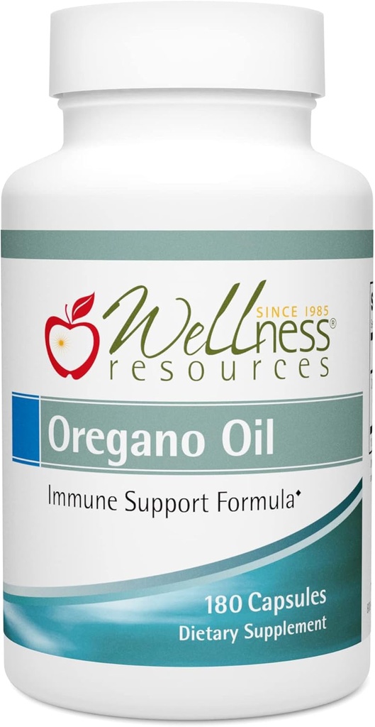 Wellness Resources Oil of Oregano Capsules - Pure Oregano Oil 55% Carvacrol - Oregano Oil Capsules for Gut Health & Immune Support - Softgels, 180 Count