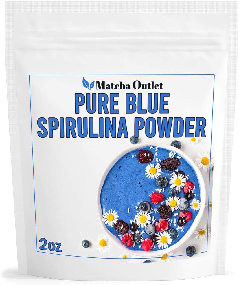Blue Spirulina Powder Pure from Blue Green Algae Great for Smoothies Baking Vegan Natural Food Coloring Phycocyanin 2 oz 57g Up to 70 Servings