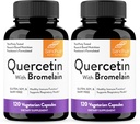 Sandhu's Quercetin with Bromelain Vegetarian Capsules Supplements 120 Count (Pack of 2) | Bioflavonoids for Immune Support & Respiratory Health, Seasonal Allergy Support | Quercitin for Men and Women
