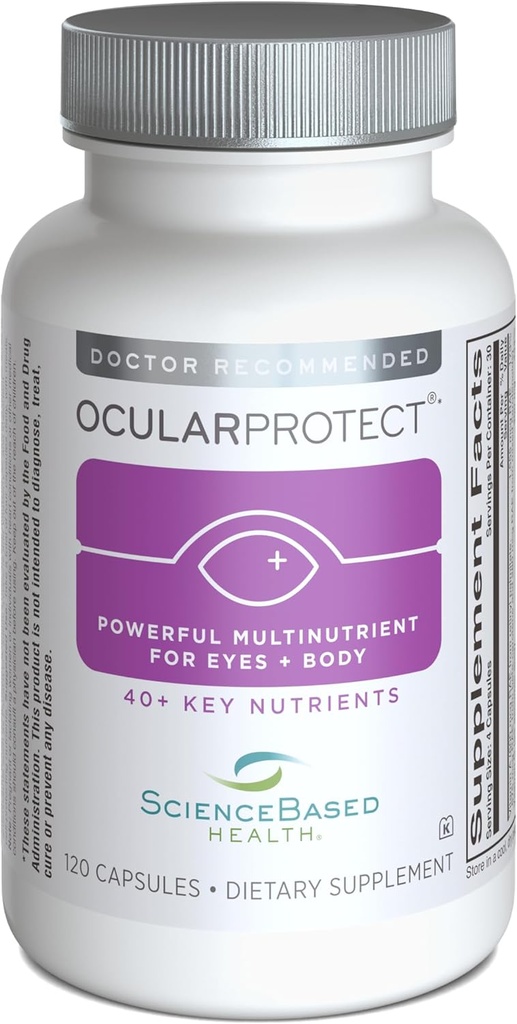 OcularProtect – Daily Multivitamin with Advanced Eye Health Support – 40+ Key Nutrients, Antioxidants & Plant-Based Compounds – Includes FloraGLO Lutein, Zeaxanthin, Alpha Lipoic Acid – 120 Capsules