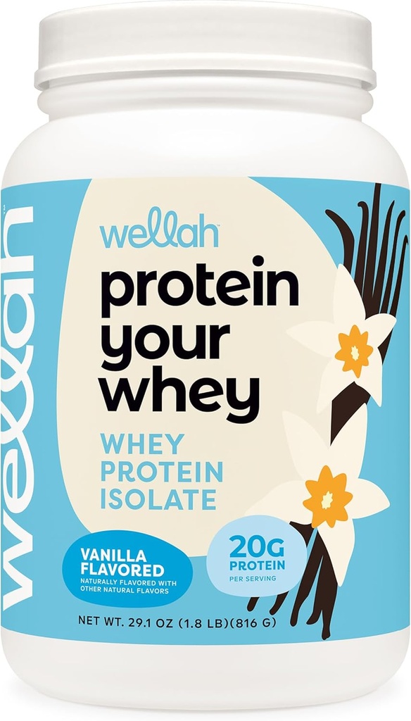 Wellah Protein Your Whey (30 Servings, Vanilla) - Whey Protein Isolate Protein