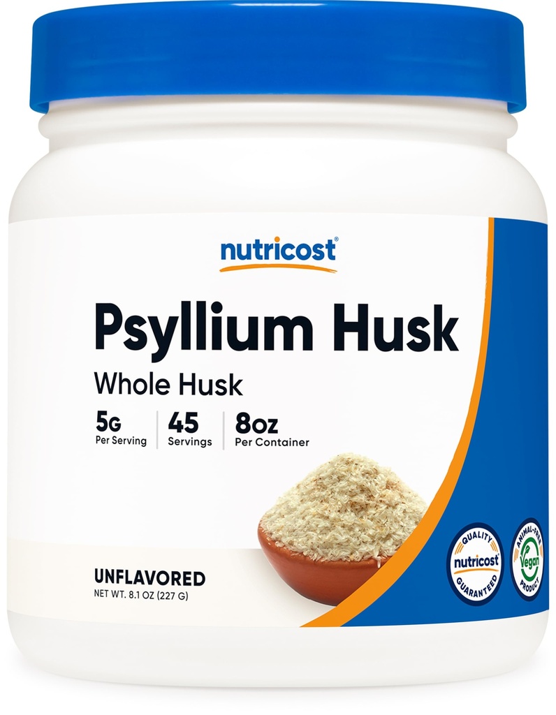 Nutricost Psyllium Whole Husk Powder (Flakes) 8.1oz - Gluten Free & Non-GMO