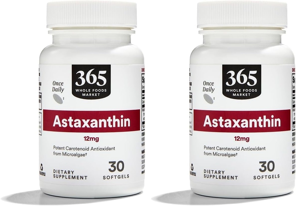 Whole Foods Market, Astaxanthin 12mg, 30 ct (Pack of 2)