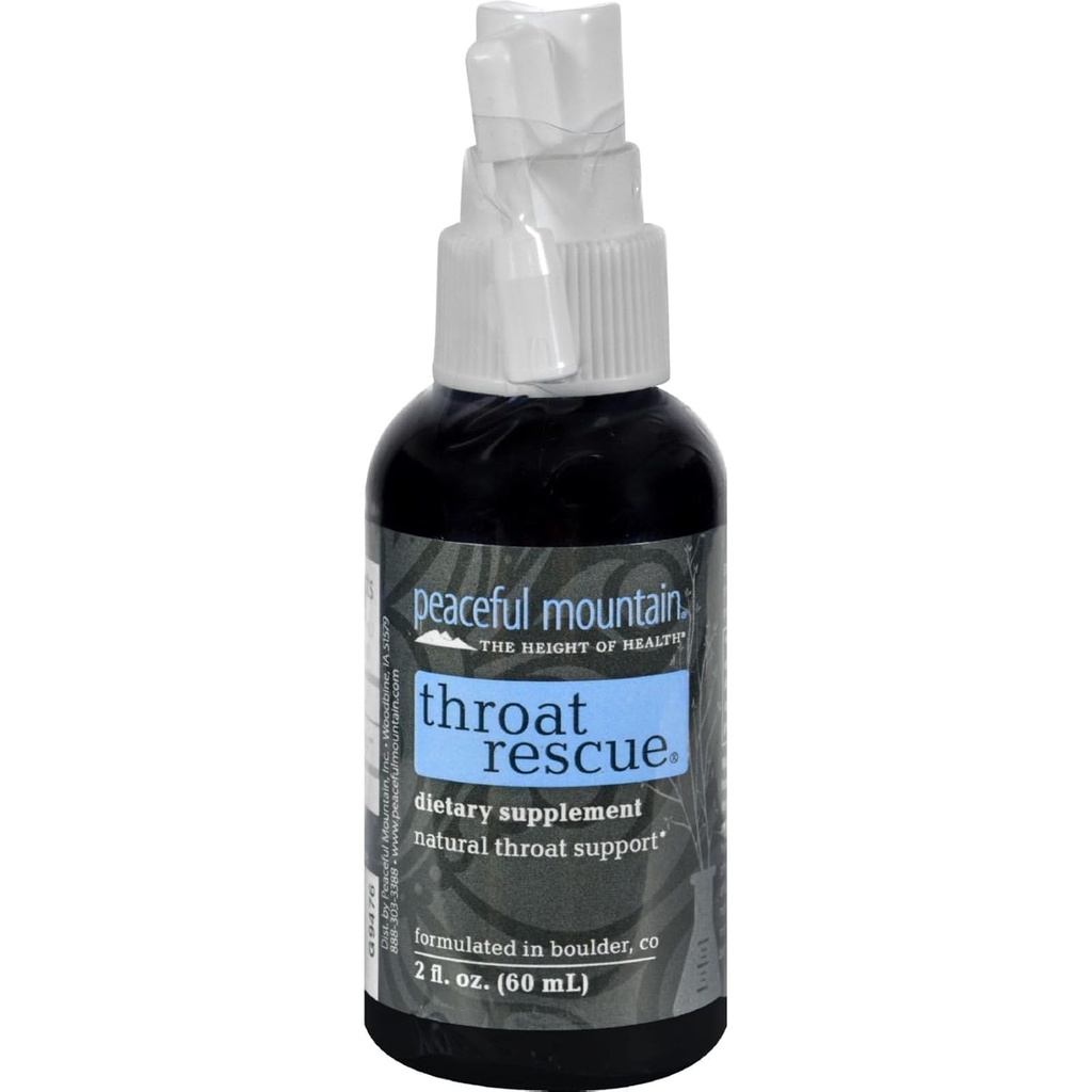 Peaceful Mountain Throat Rescue - Throat Spray for Natural Throat Support - 2oz