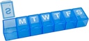   Basic Care Weekly (7-Day) Pill Organizer, Vitamin Planner, And Medicine Box, Medium Compartments, Blue