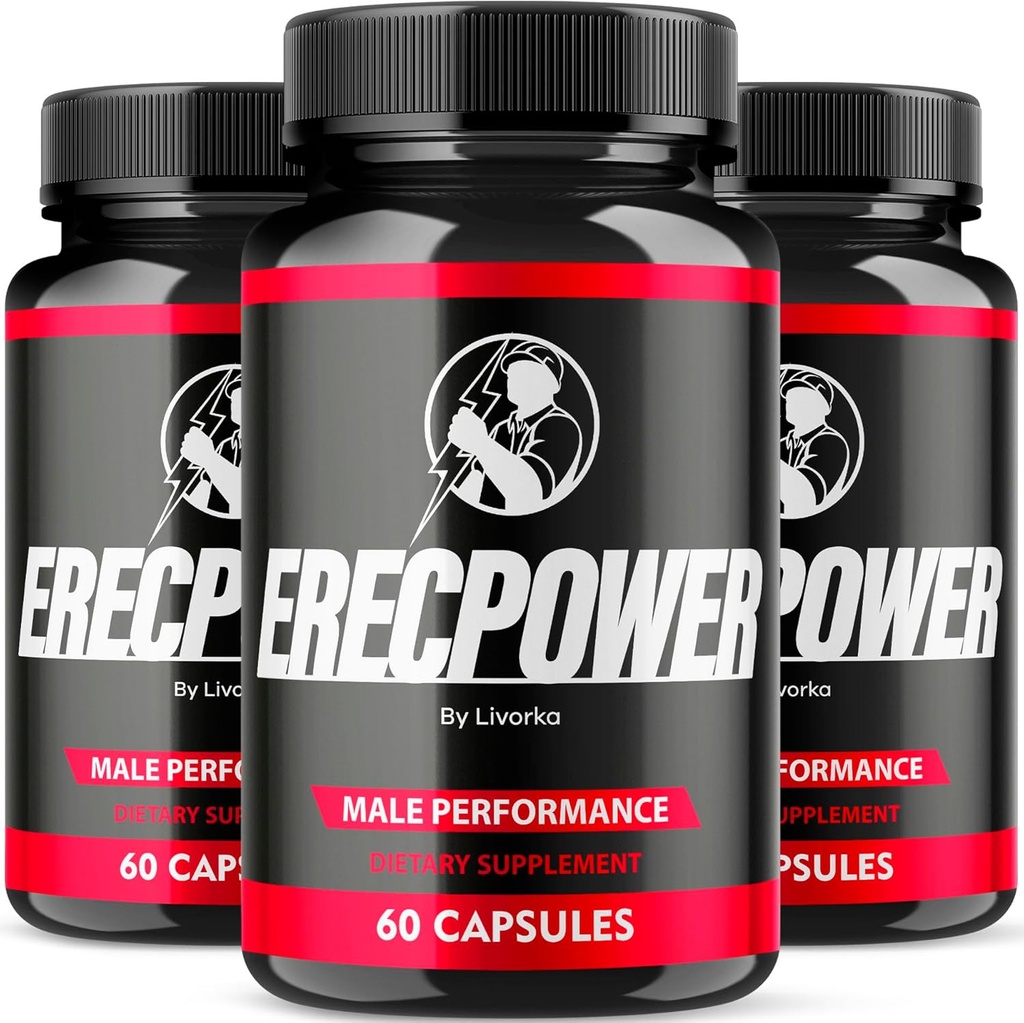 (3 Pack) Erecpower for Men Supplement Capsules, Erecpower Piills All Natural Ingredients, Erecpower Original Advanced Formula, Erecpower Vitamin Support, Ericpower Reviews, 180 Capsules for 3 Months