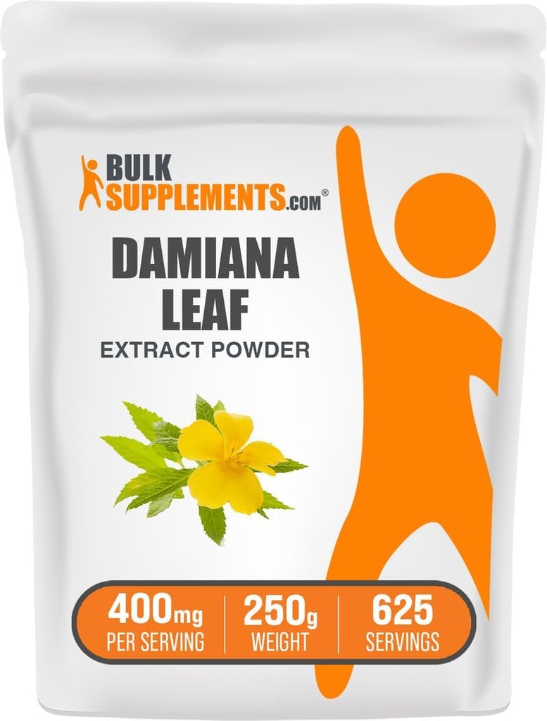 BulkSupplements.com Damiana Extract Powder - Damiana Supplement, Herbal Supplement - Vegan & Gluten Free, 400mg per Serving, 250g (8.8 oz) (Pack of 1)