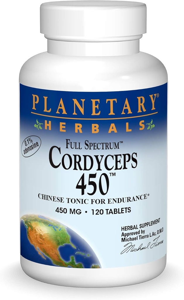 Planetary Herbals Cordyceps 450 Full Spectrum, Chinese Tonic for Endurance