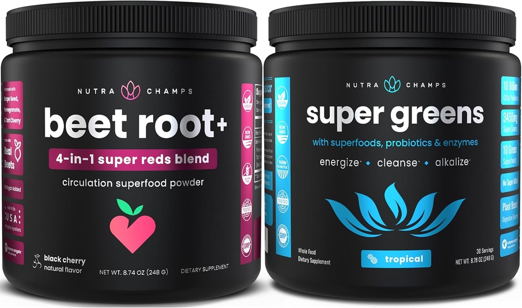 NutraChamps Beet Root Powder - Greens Superfood Powder