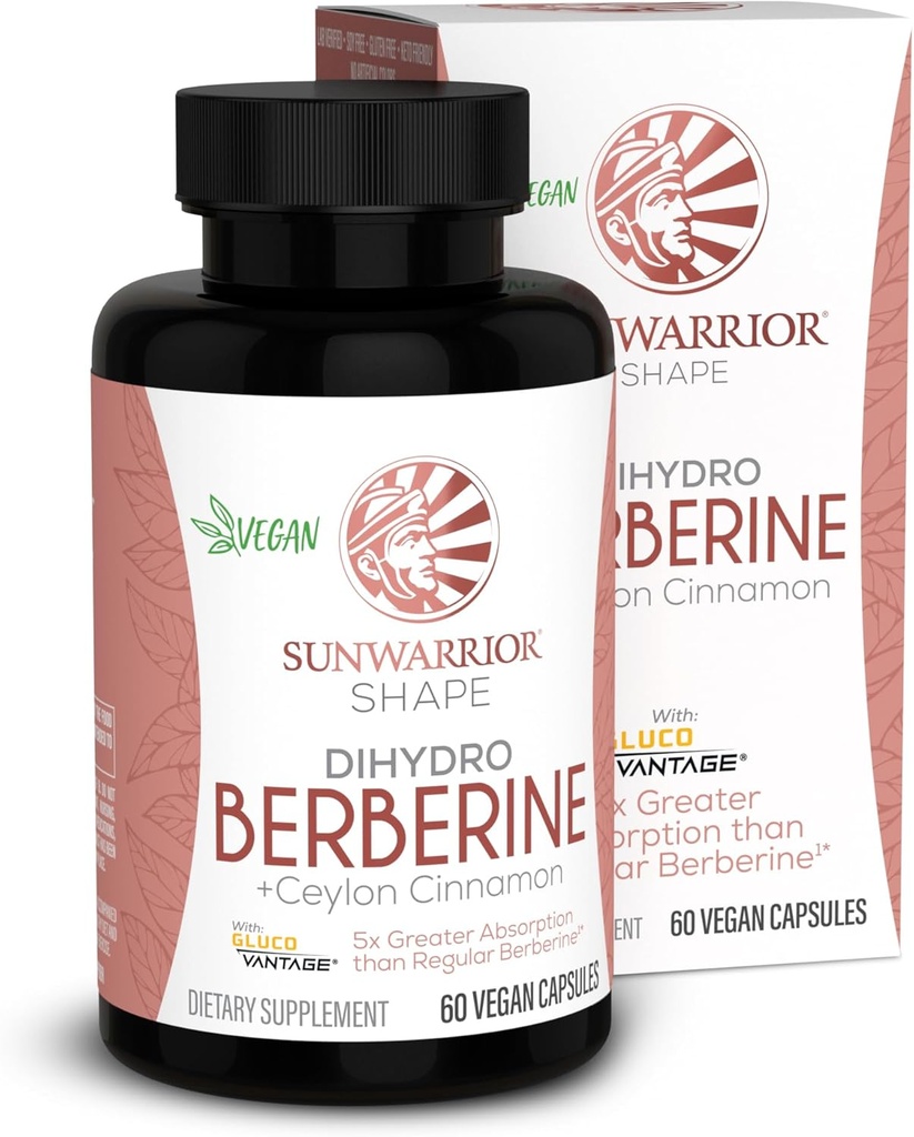 Sunwarrior Berberine Supplement Ceylon Cinnamon DihydroBerberine Capsules 60 Count Bottle 30 Servings