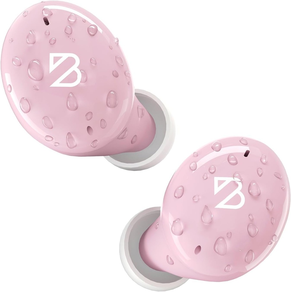 Back Bay Audio Tempo 30 Wireless Earbuds for Small Ears - Award-Winning Sound, Sweatproof Bluetooth Earbuds, Comfortable Ear Buds for Women, Pink Earphones Small Ear Canals, Long Battery Headphones