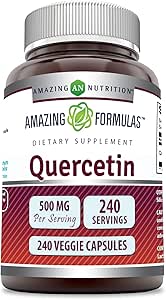 Amazing Formulas Quercetin 500mg Veggie Capsules Supplement | Non-GMO | Gluten Free | Supports Overall Health & Well Being (240 Count)